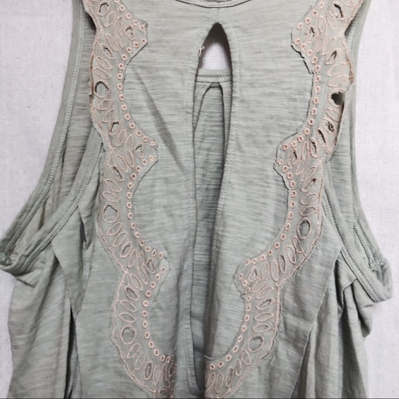 Free People Embroidered Scallop Tank w/ Open Back - Picture 4 of 5